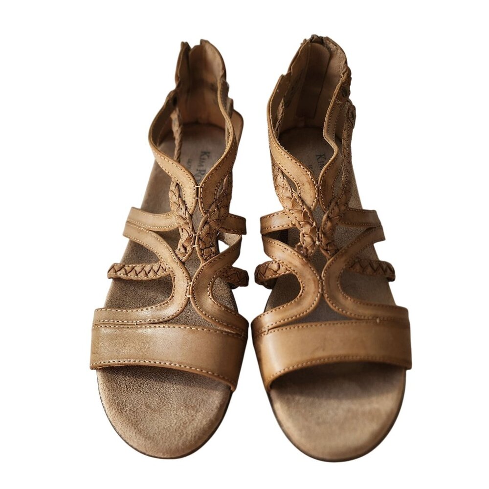 Kim Rogers Womens Braided Strap Tan Sandals With Ultra Comfort Technology Size 8
